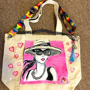 Handpainted yoga bag